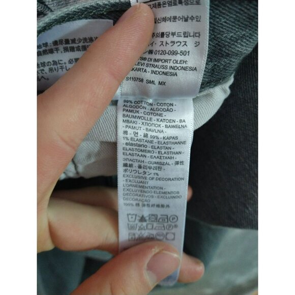 Levis Jeans Mens 40x30 Faded Black Denim 501xx Button Fly Straight Leg Grunge - Picture 8 of 9